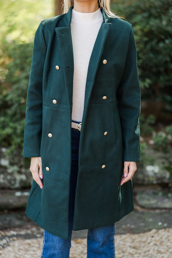 City Streets Hunter Green Coat