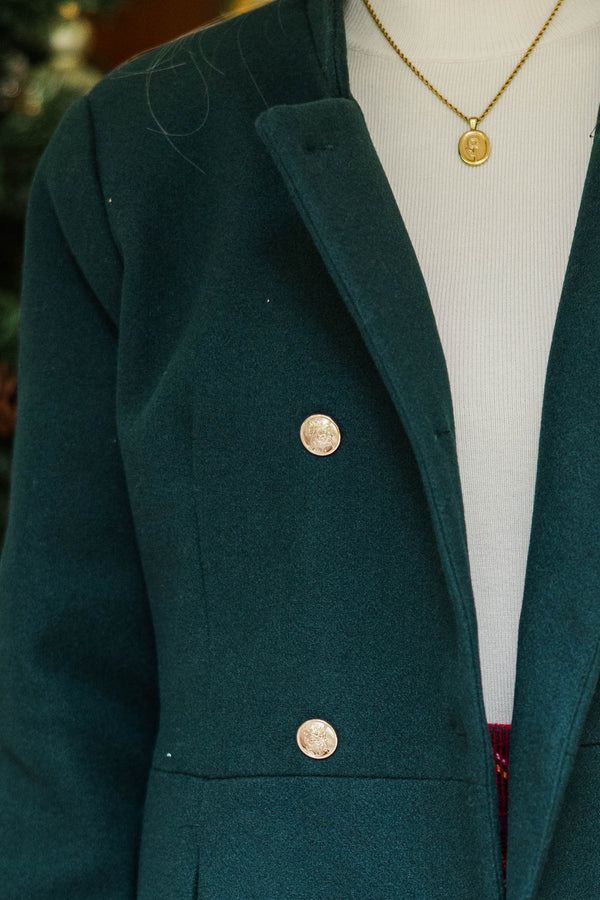 City Streets Hunter Green Coat