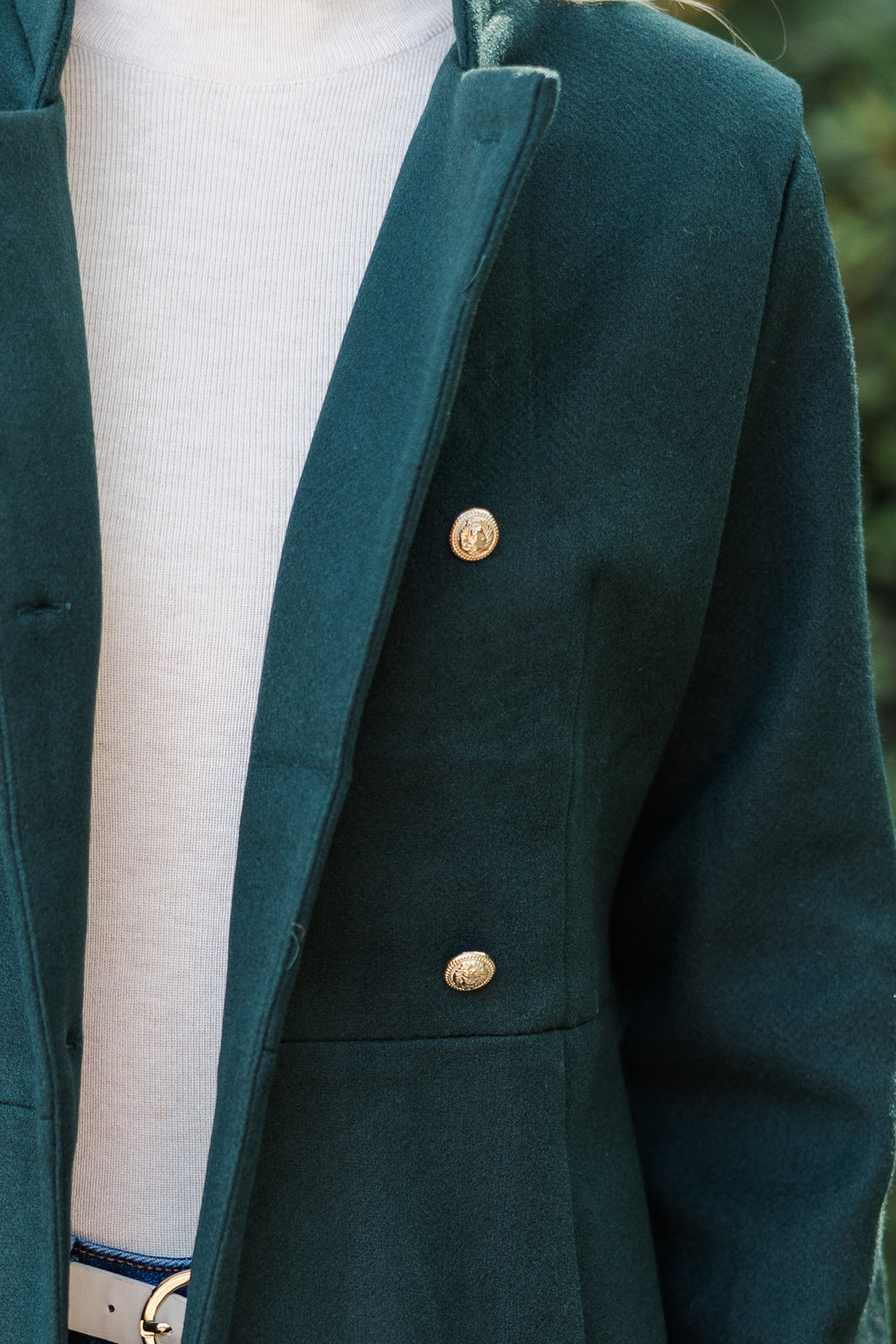 Green Double Breasted Overcoat