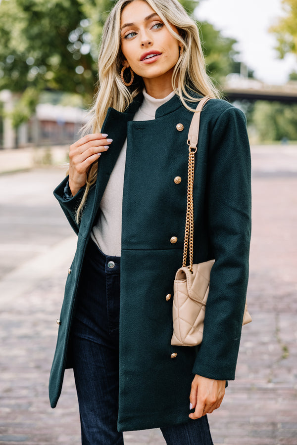 City Streets Hunter Green Coat - Flattering Women's Coats – Shop the Mint