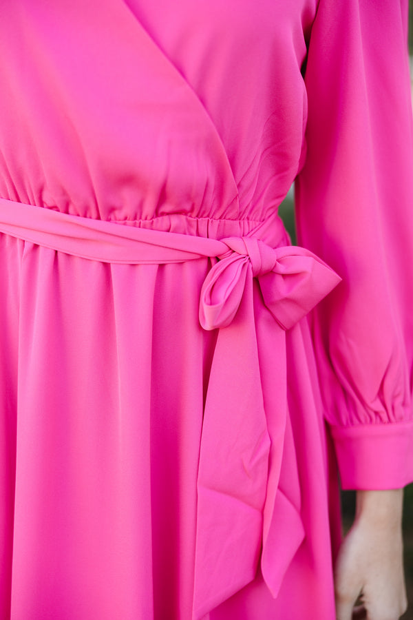All About You Fuchsia Pink Midi Dress