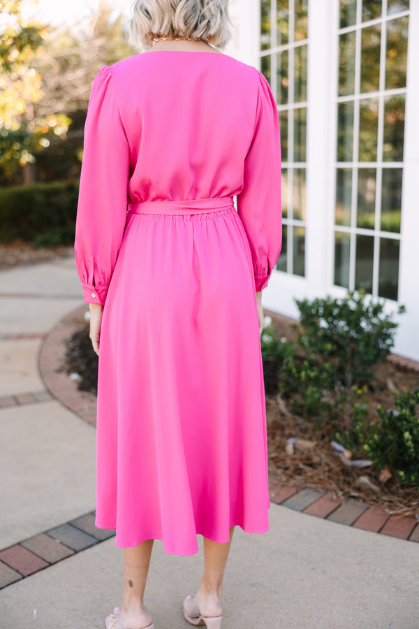 Classy Fuchsia Pink Midi Dress - Flattering Midi Dresses Shop the Mint Classy Fuchsia Pink Midi Dress - Flattering Midi Dresses Shop the Mint
