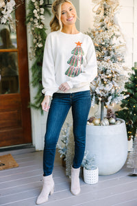 All Is Bright White Sequin Sweater
