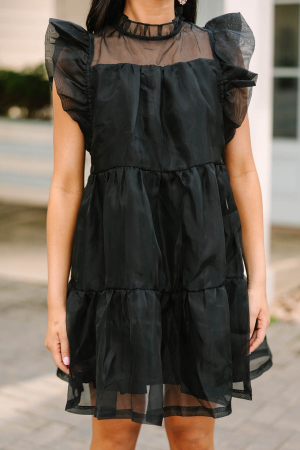 womens black ruffle dress Barcelona Ruffle Maxi Dress