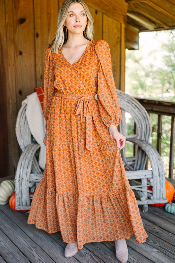 Come Forward Rust Orange Medallion Print Maxi Dress Shop the Mint Come Forward Rust Orange Medallion Print Maxi Dress Shop the Mint
