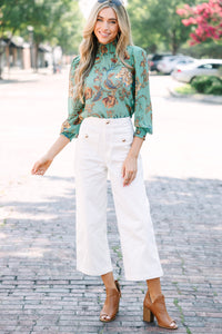 All I Need Sage Green Floral Blouse
