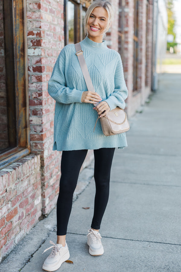 Walk The Walk Light Blue Sweater