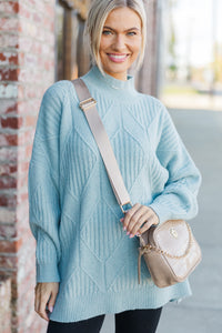 Walk The Walk Light Blue Sweater