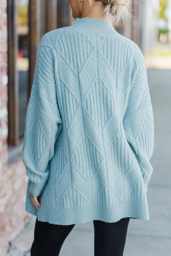 Walk The Walk Light Blue Sweater