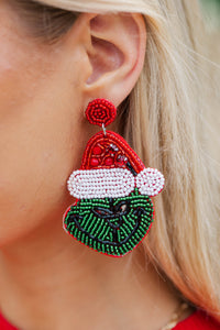 The Grinch Green Beaded Earrings