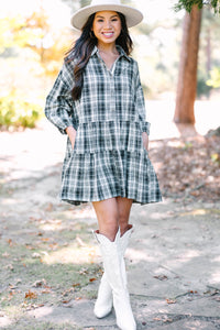 Give You Everything Black Plaid Dress