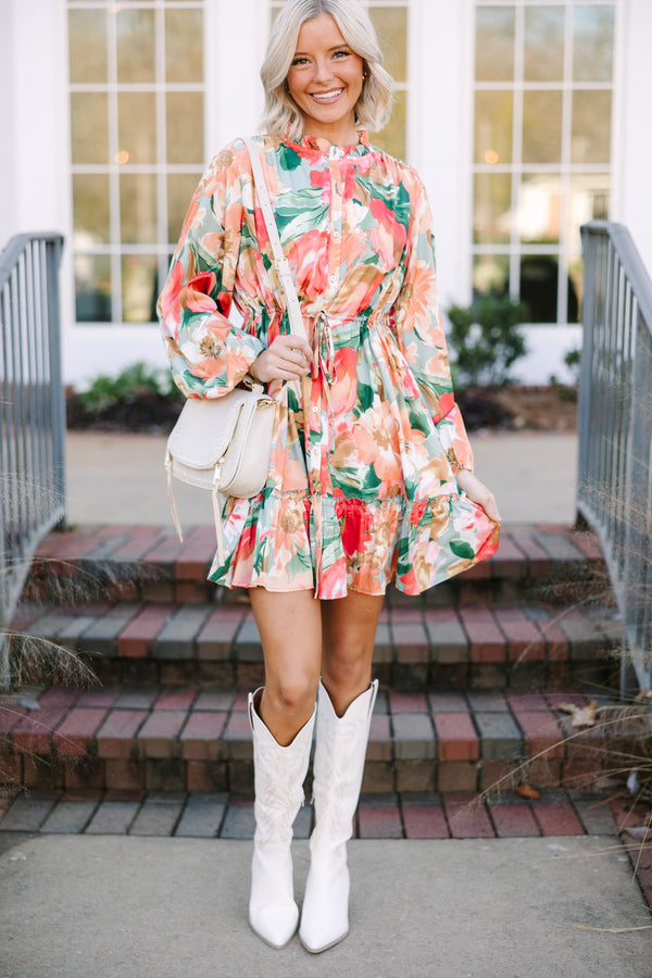 Feminine Sage Green Floral Dress - Floral Spring Dresses – Shop the Mint