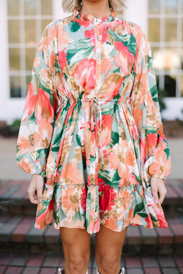 floral printed dress Elegant Print GodBlessDress Shoulder Maxi Tier Dress with usable pockets Multi Floral Print Short Dress