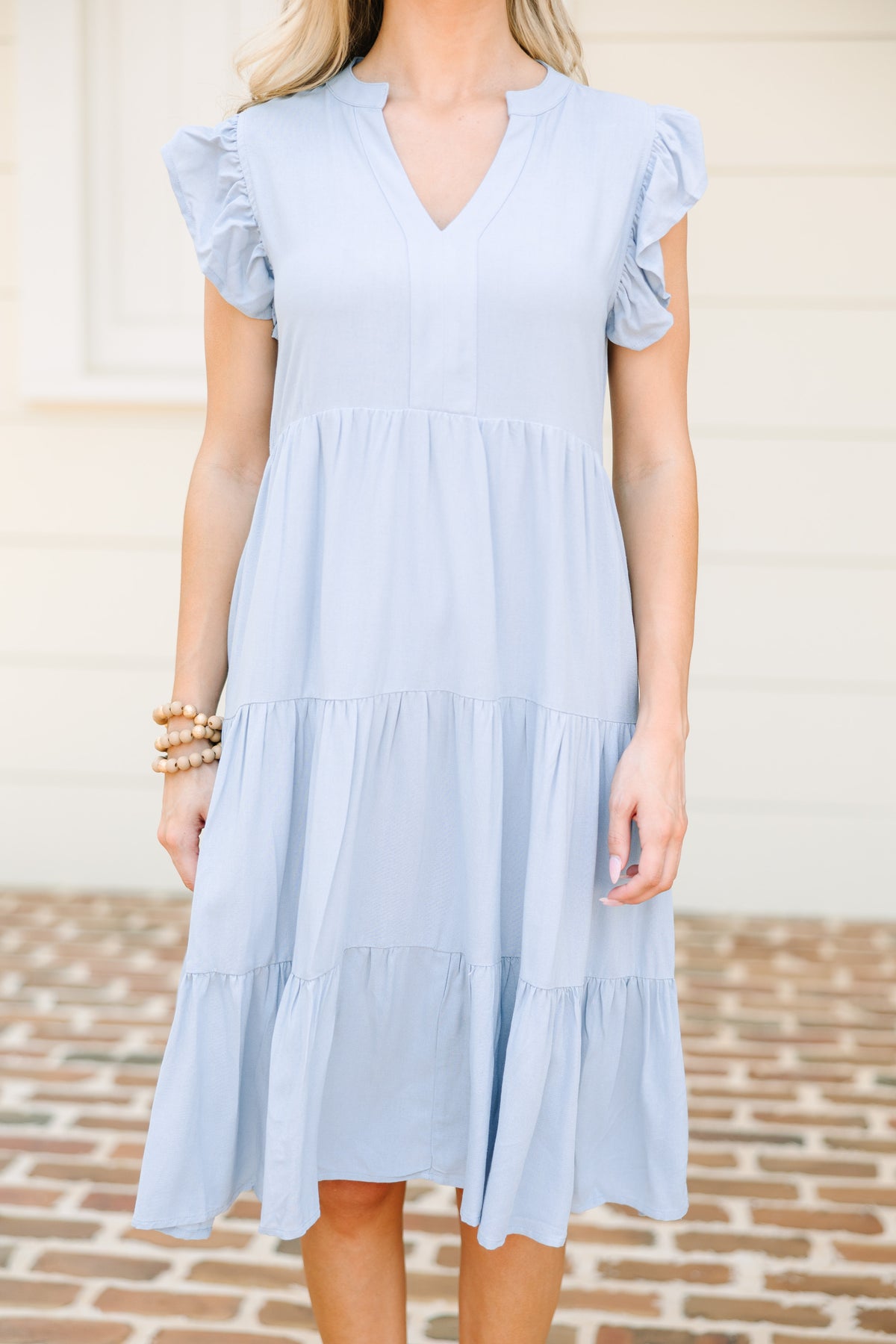 Make It Your Own Light Blue Tiered Dress – Shop the Mint