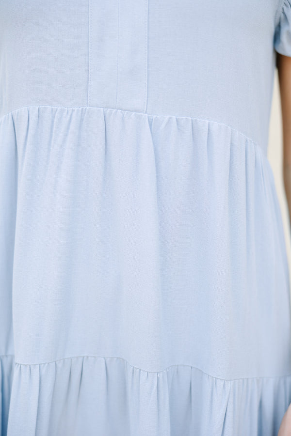 Make It Your Own Light Blue Tiered Dress