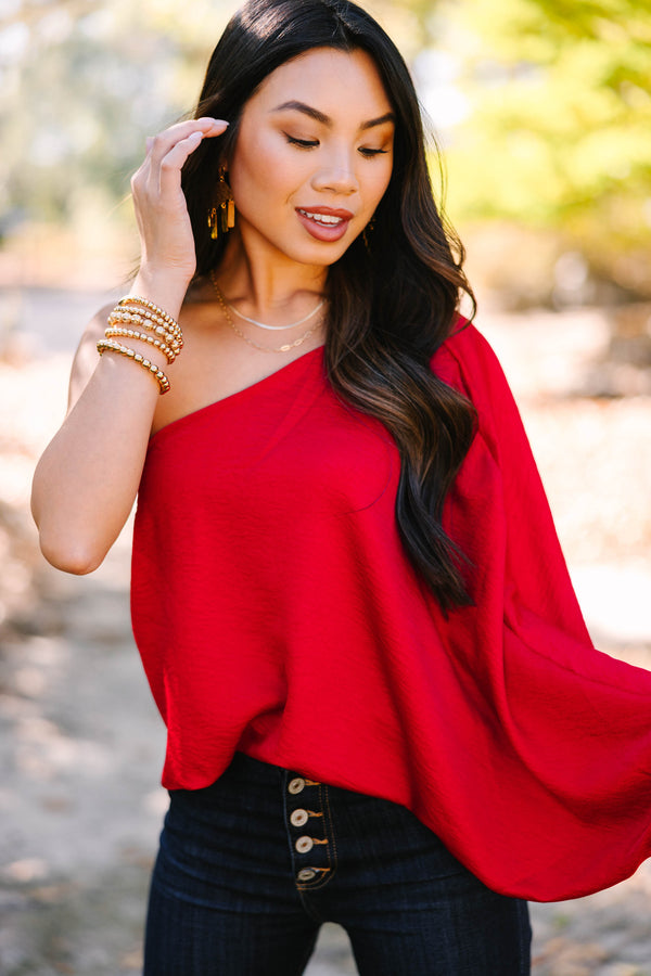 Go Where You Choose Red One Shoulder Top – Shop the Mint