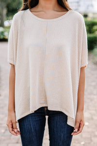 Confident Decisions Taupe Brown Ribbed Top