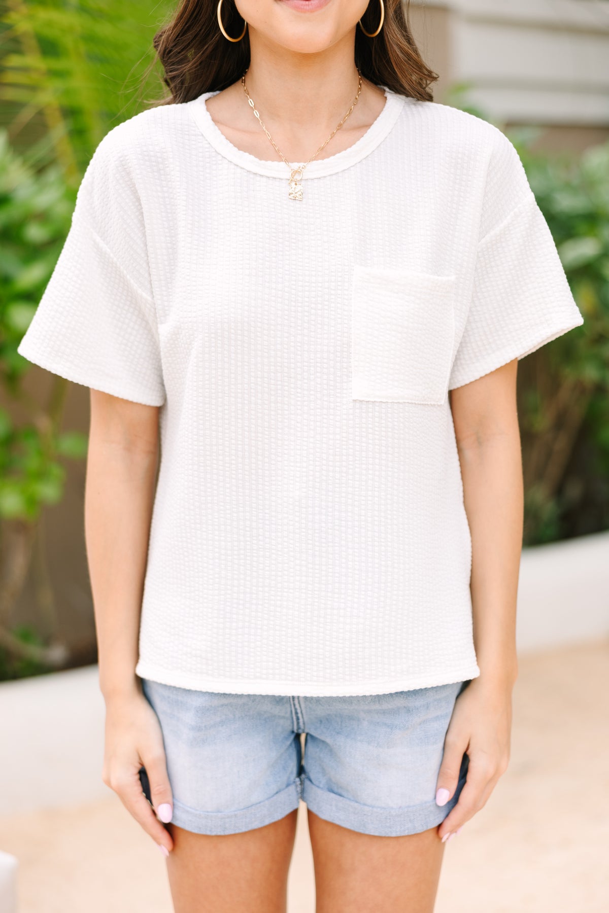 Chelsie Rib Top Offwhite