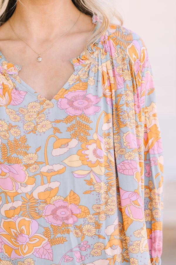 floral blouses, cute blouses, retro floral print, cute online boutique