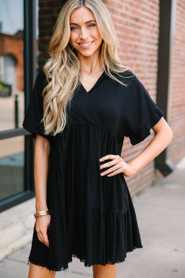 In My Thoughts Black Linen Dress Shop the Mint In My Thoughts Black Linen Dress Shop the Mint