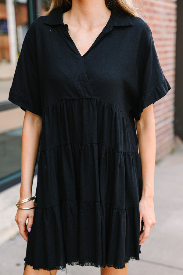 In My Thoughts Black Linen Dress Shop the Mint In My Thoughts Black Linen Dress Shop the Mint