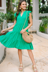 Make It Your Own Green Tiered Dress