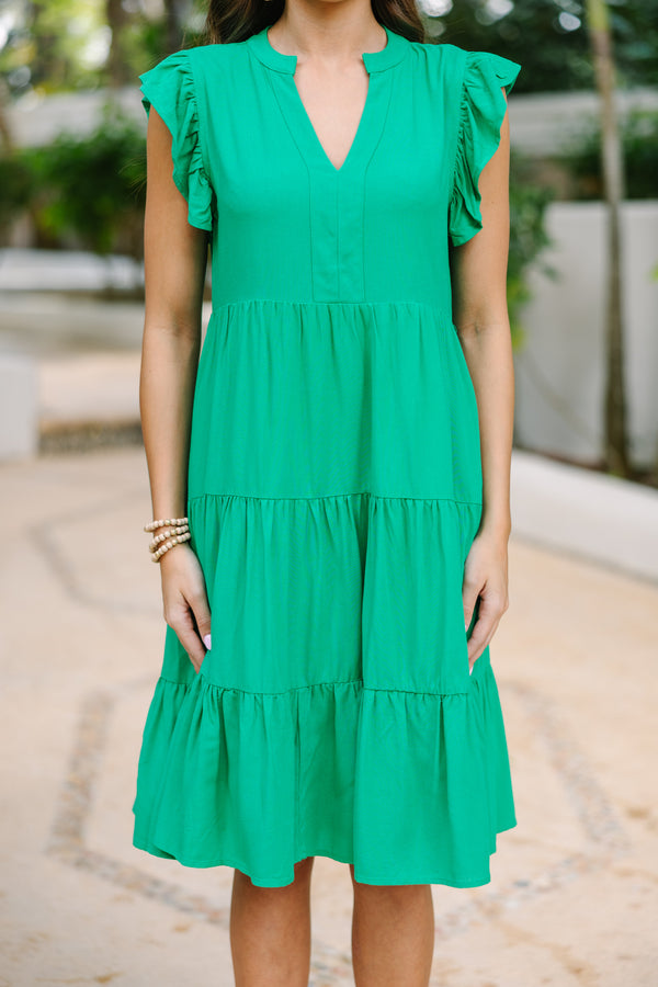 Make It Your Own Green Tiered Dress