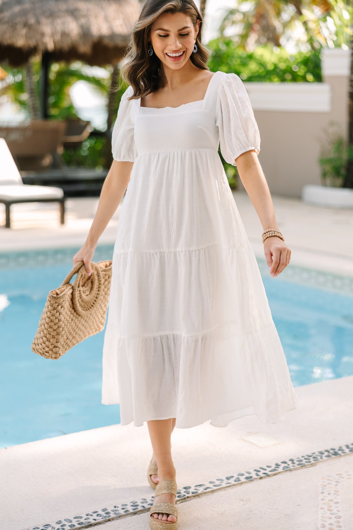 Think About It White Midi Dress – Shop the Mint