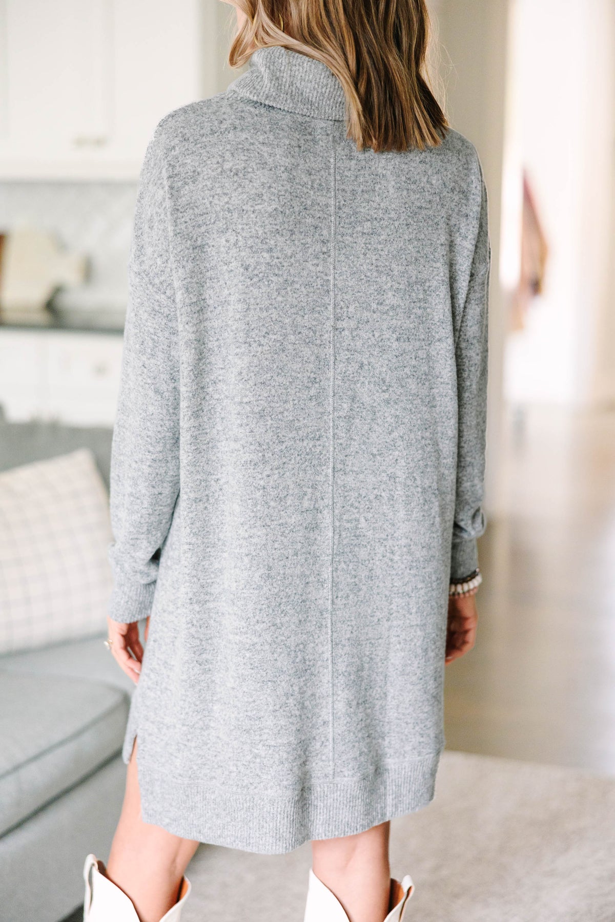 Let's See Heather Grey Cowl Neck Sweater Dress Shop the Mint Let's See Heather Grey Cowl Neck Sweater Dress Shop the Mint