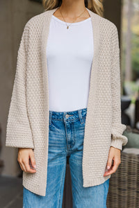 Face The Day Taupe Brown Cardigan
