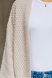 Face The Day Taupe Brown Cardigan