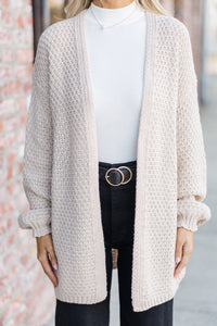 Face The Day Taupe Brown Cardigan