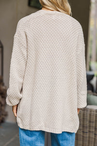 Face The Day Taupe Brown Cardigan