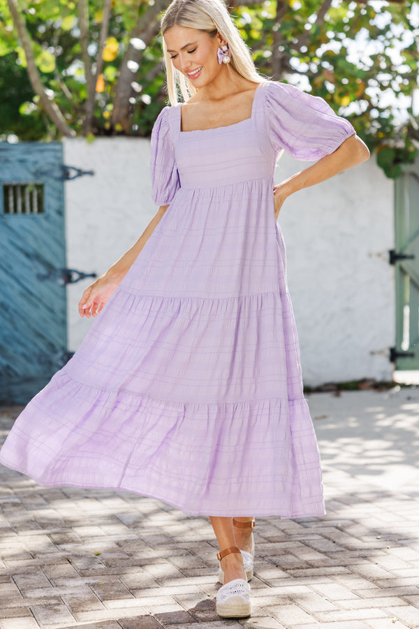Think About It Lavender Purple Midi Dress Shop the Mint Think About It Lavender Purple Midi Dress Shop the Mint