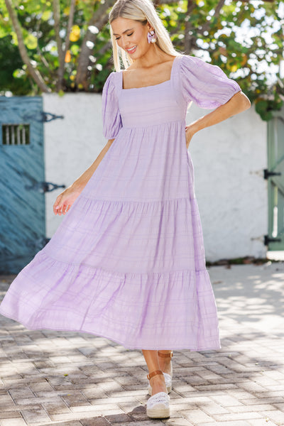 Think About It Lavender Purple Midi Dress  Shop the Mint