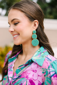 Be The One Green Beaded Earrings