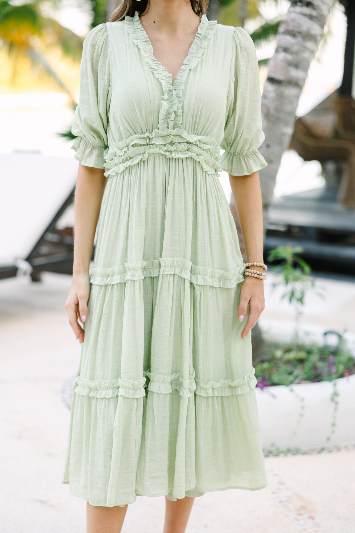 Living In A Dream Melon Green Ruffled Midi Dress Shop the Mint Living In A Dream Melon Green Ruffled Midi Dress Shop the Mint