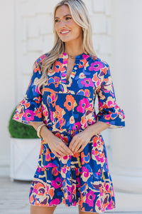 Feeling Like Love Navy Blue Floral Dress