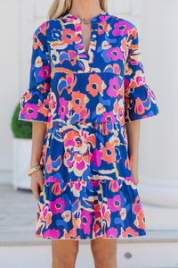 Feeling Like Love Navy Blue Floral Dress