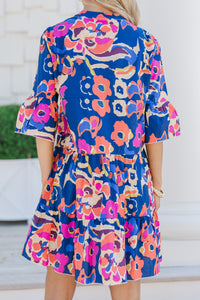 Feeling Like Love Navy Blue Floral Dress