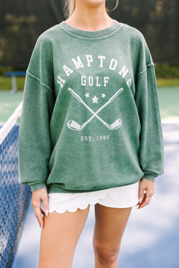 Hamptons Golf Green Corded Graphic Sweatshirt