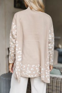 All In Theory Taupe Brown Leopard Sweater Tunic