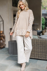 All In Theory Taupe Brown Leopard Sweater Tunic