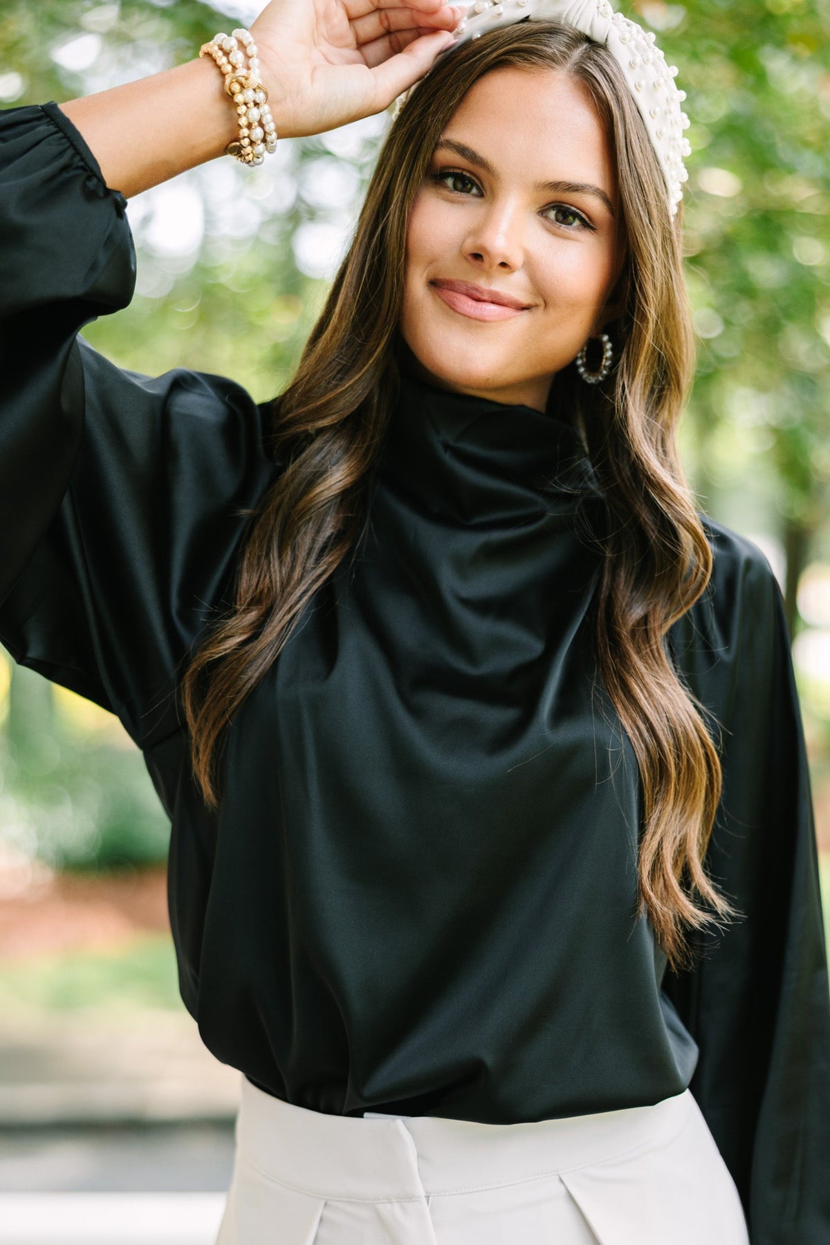 Embrace The Joy Black Satin Blouse – Shop the Mint
