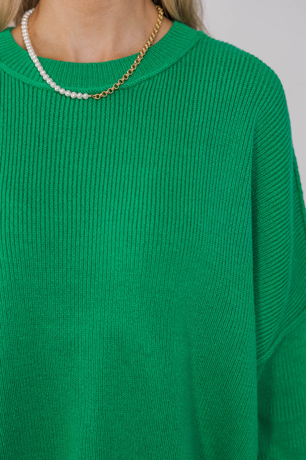 Give You Joy Kelly Green Dolman Sweater