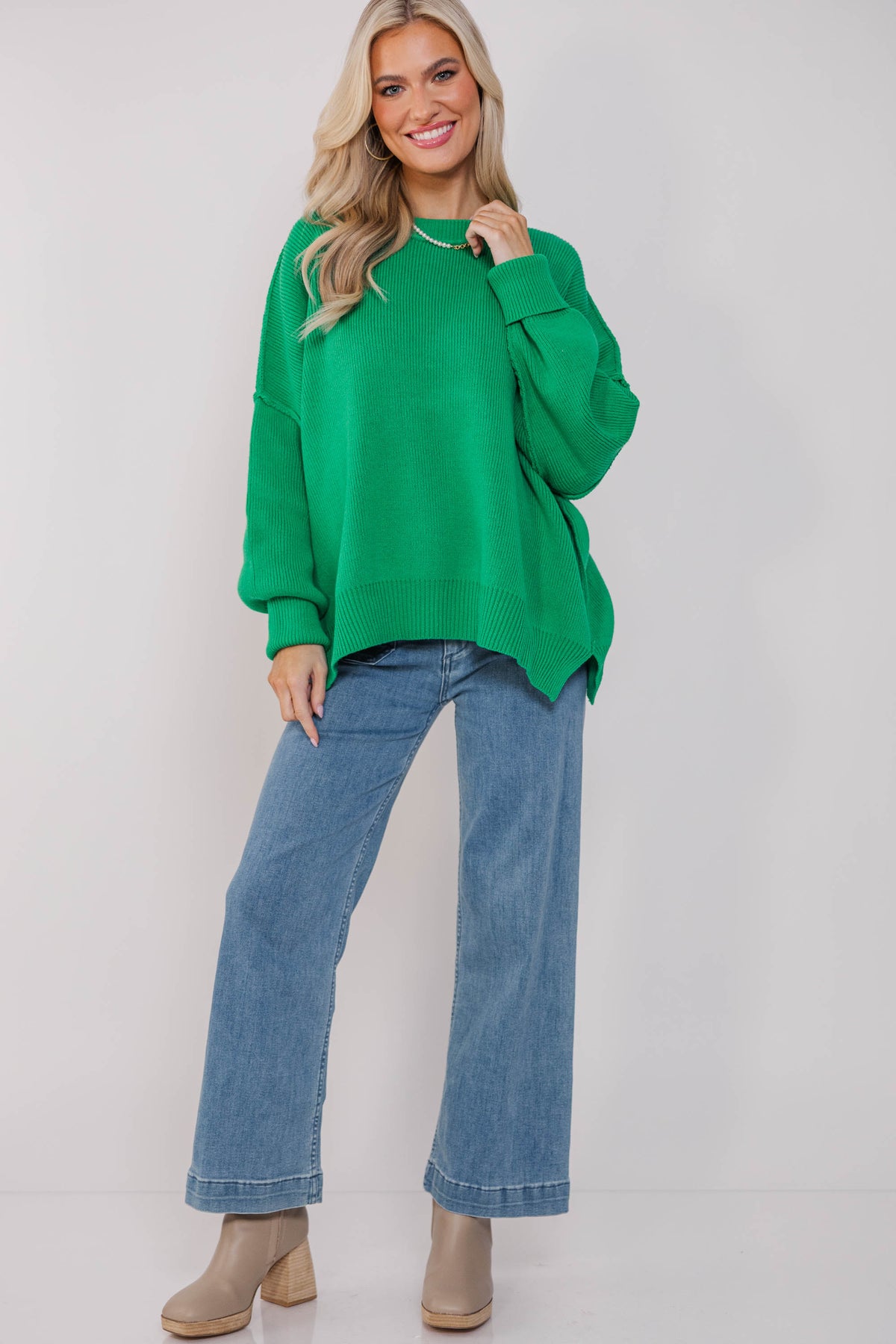 Give You Joy Kelly Green Dolman Sweater – Shop the Mint