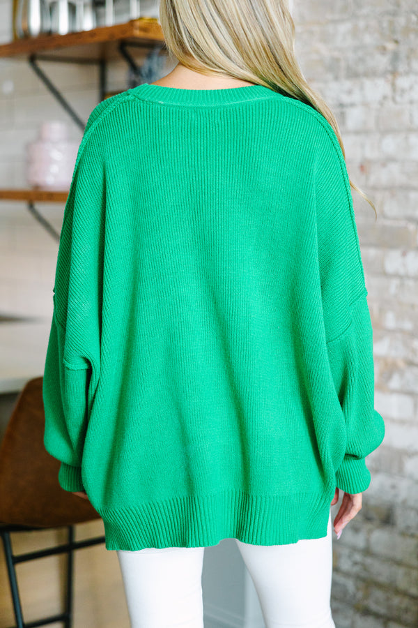 Give You Joy Kelly Green Dolman Sweater