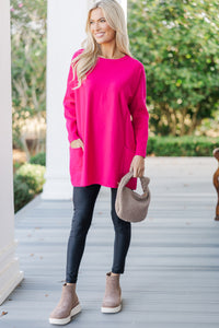 Loving My Life Fuchsia Pink Pocket Tunic