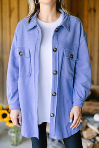 What I Like Periwinkle Purple Fleece Shacket