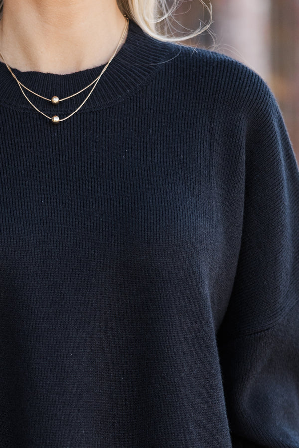 Perfectly You Black Mock Neck Sweater